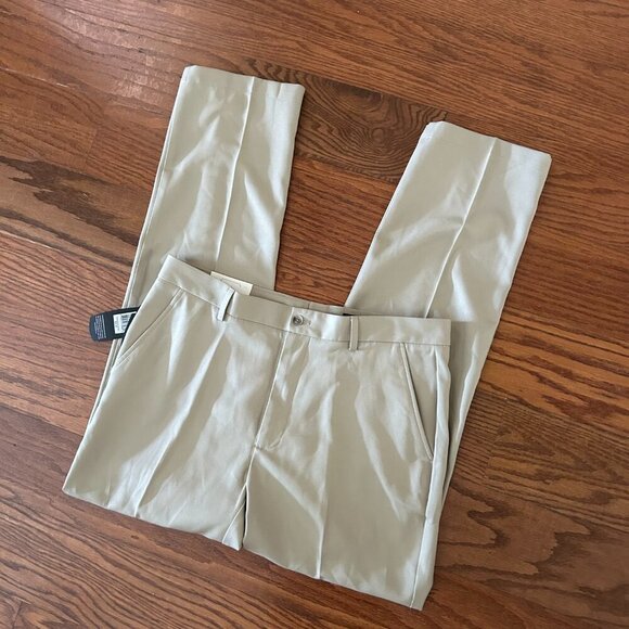 NWT Greg Norman Mens Classic Pro-fit Pants Size 34x32 Performance Wear Work Golf - Picture 9 of 10